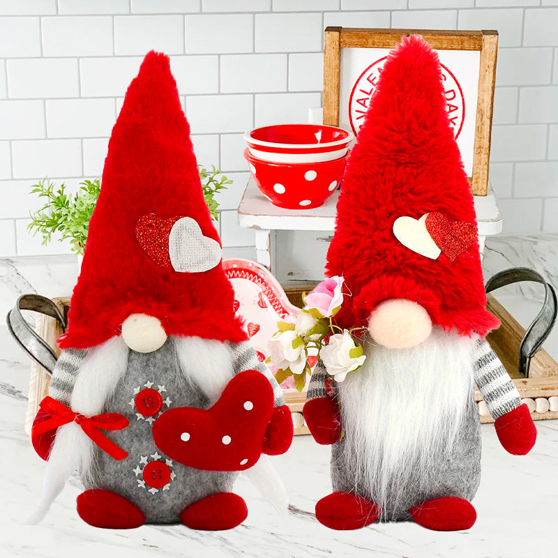 Valentine's Day Red Gnome Couple