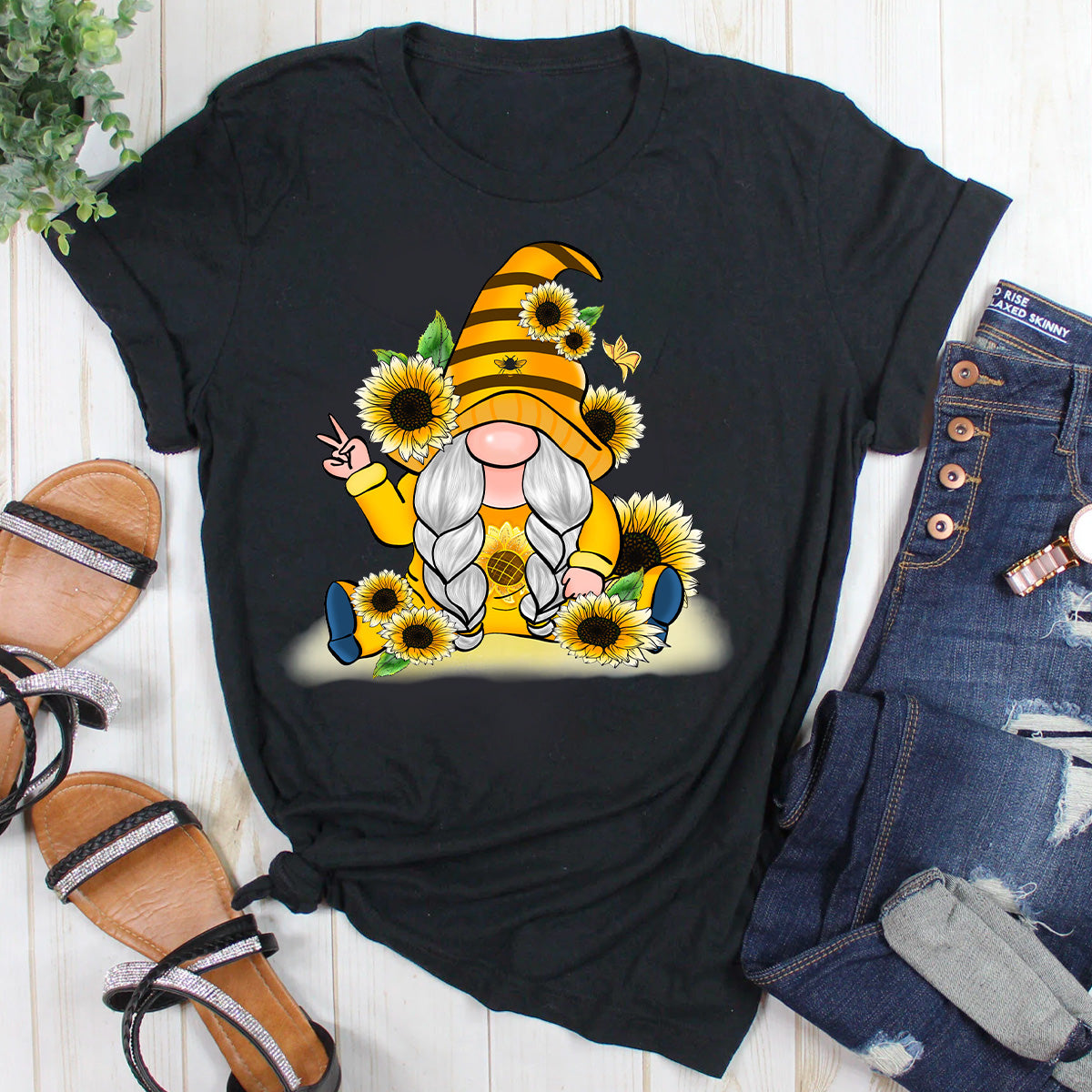 Sunflower Peace Gnome T-Shirt