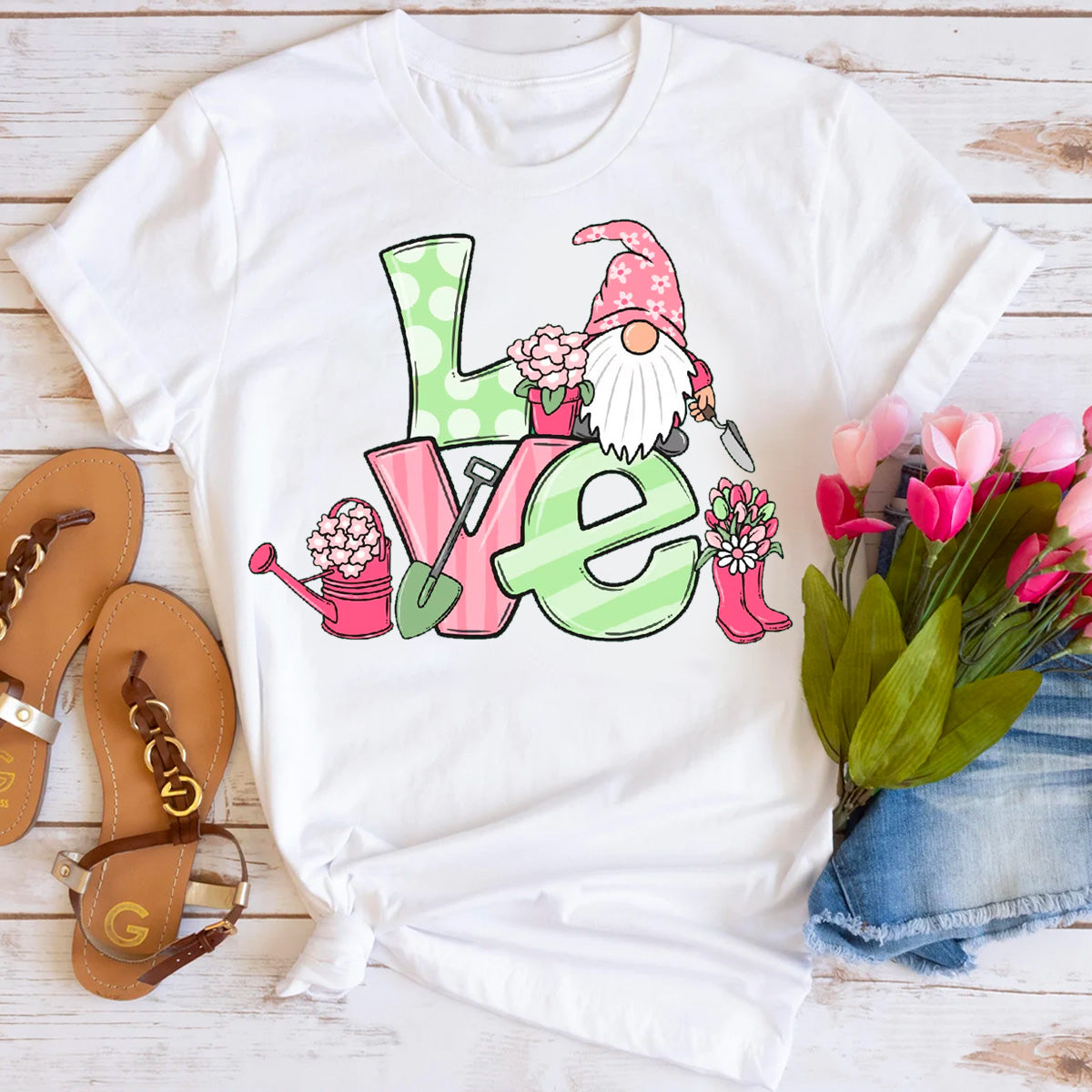 Spring Love Garden Gnome T-Shirt