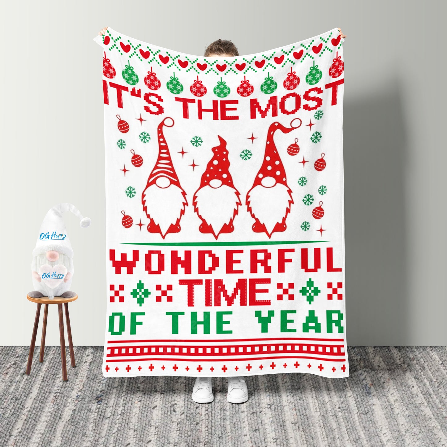 It’s The Most Wonderful Time Of The Year Gnome Fleece Blanket