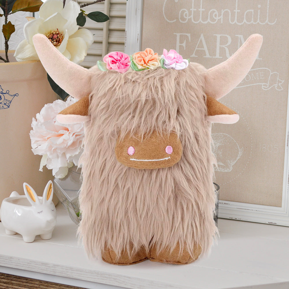 Spring Flowers Highland Cow Gnome