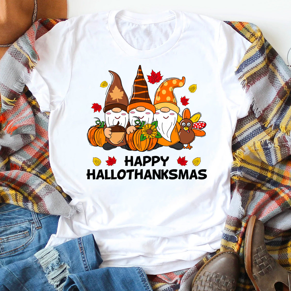 Thanksgiving Gnome Cute Pumpkin T-Shirt