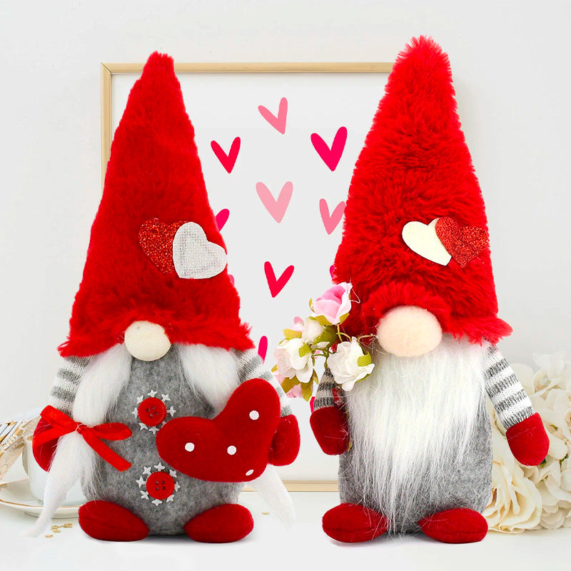 Valentine's Day Red Gnome Couple