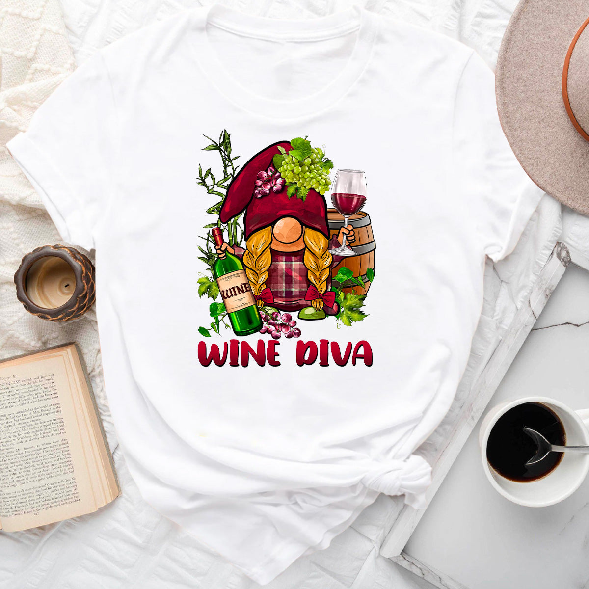 Wine Diva Gnome T-Shirt