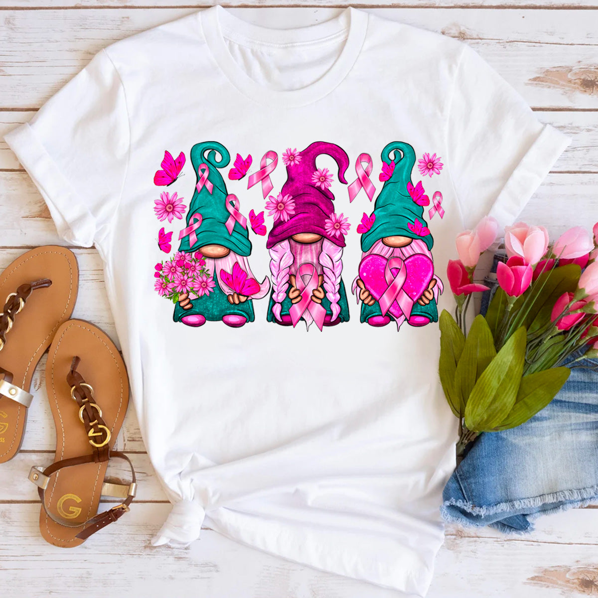 Breast Cancer Gnome T-Shirt