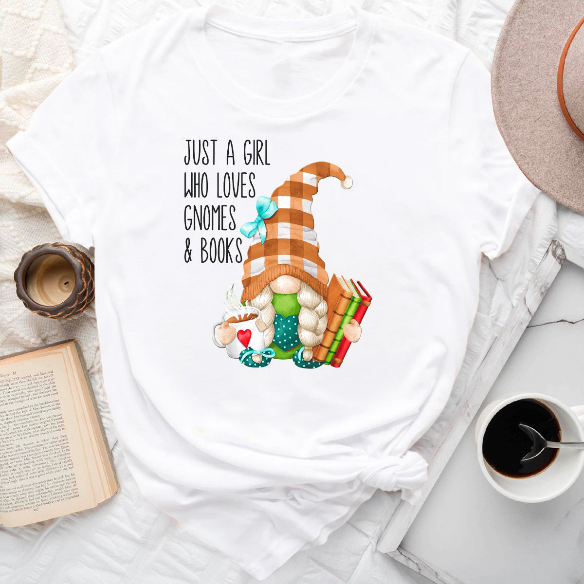 Book Lover Gnome T-Shirt