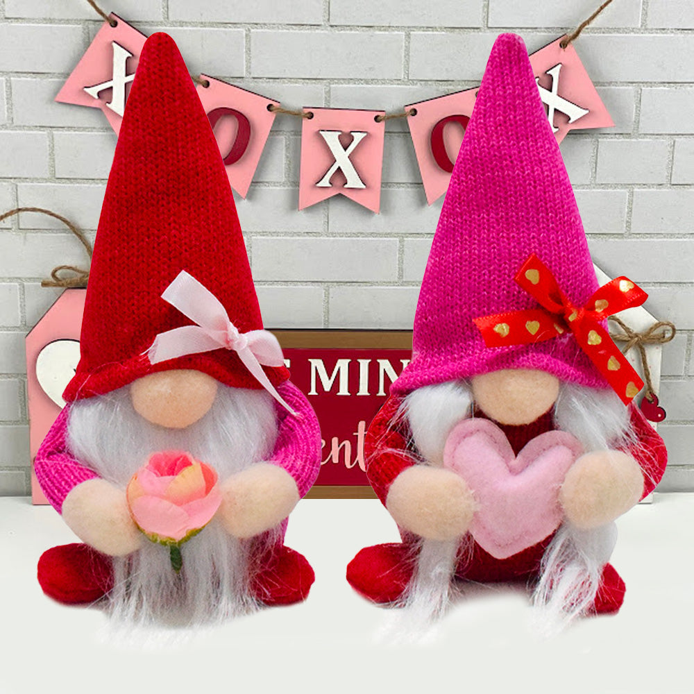 Rose and Heart Gnome Set