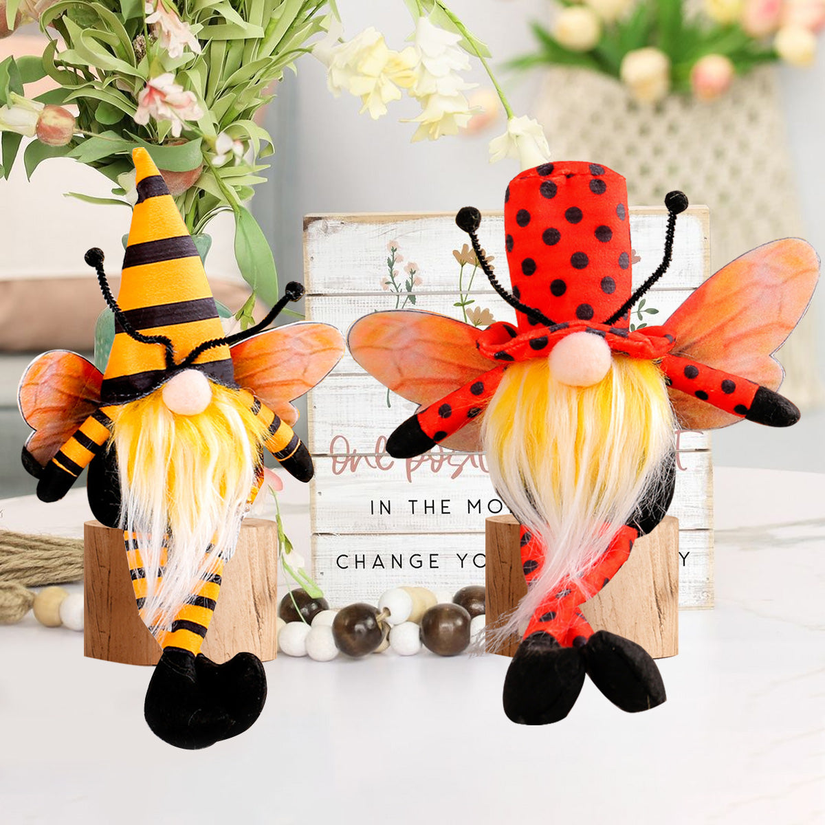 Leggy Bee Ladybug Gnomes