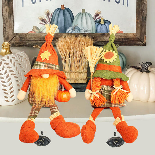 Harvest Pumpkin Broom Gnome