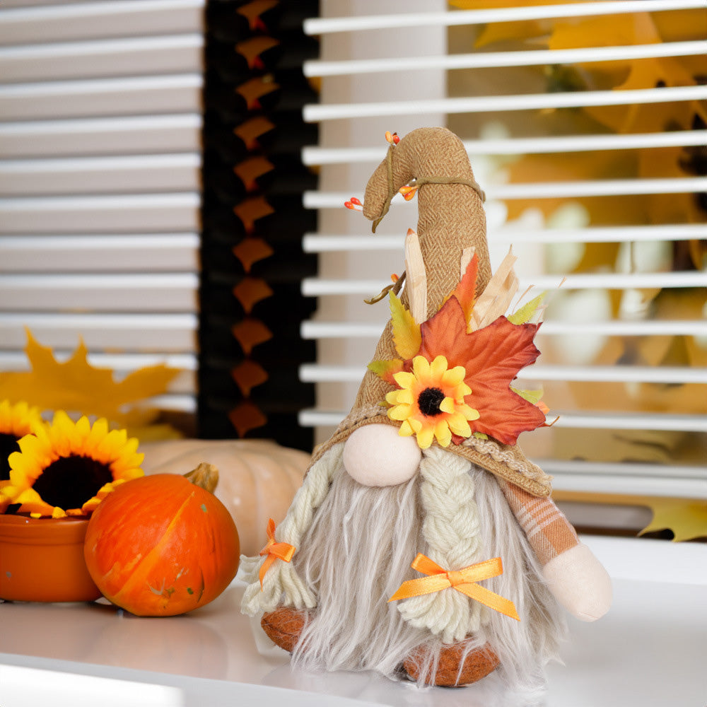 Autumn Lighted Maple Leaf Gnome