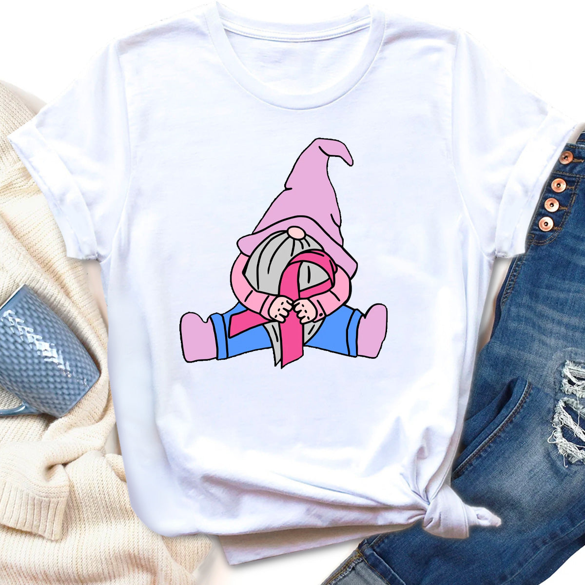 Breast Cancer Gnome T-Shirt