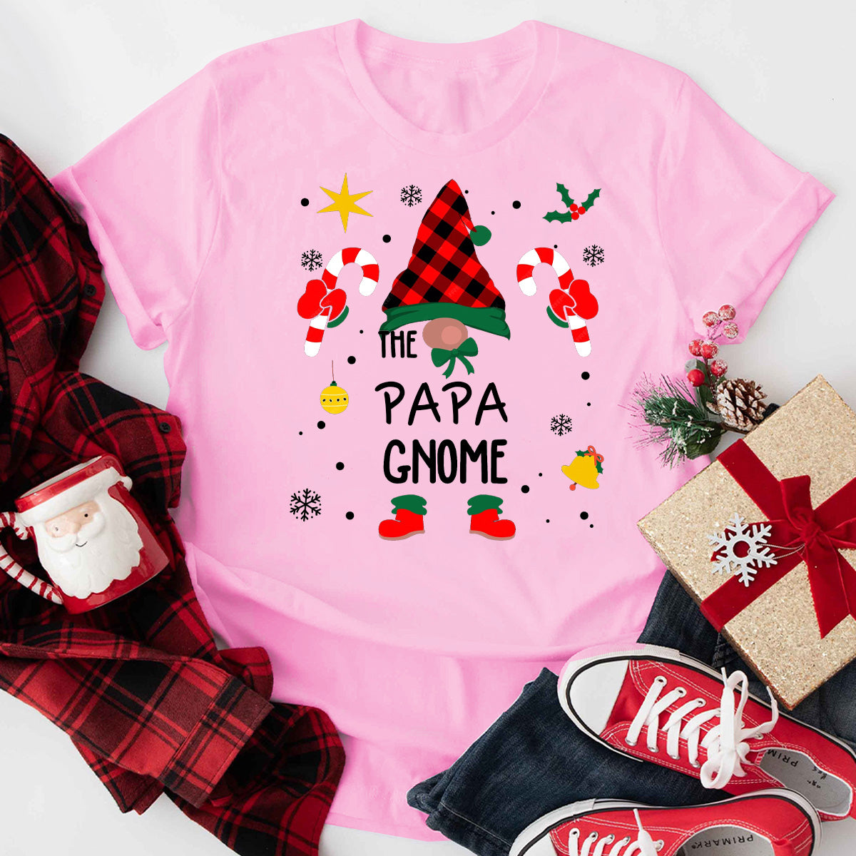 The Papa Gnome Matching Family Christmas T-Shirt