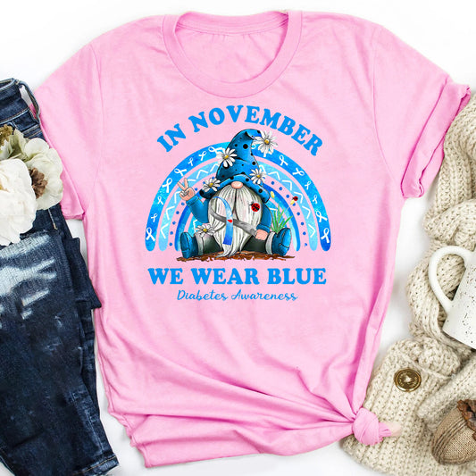 In November We Wear Blue Diabetes Awareness T-Shirt