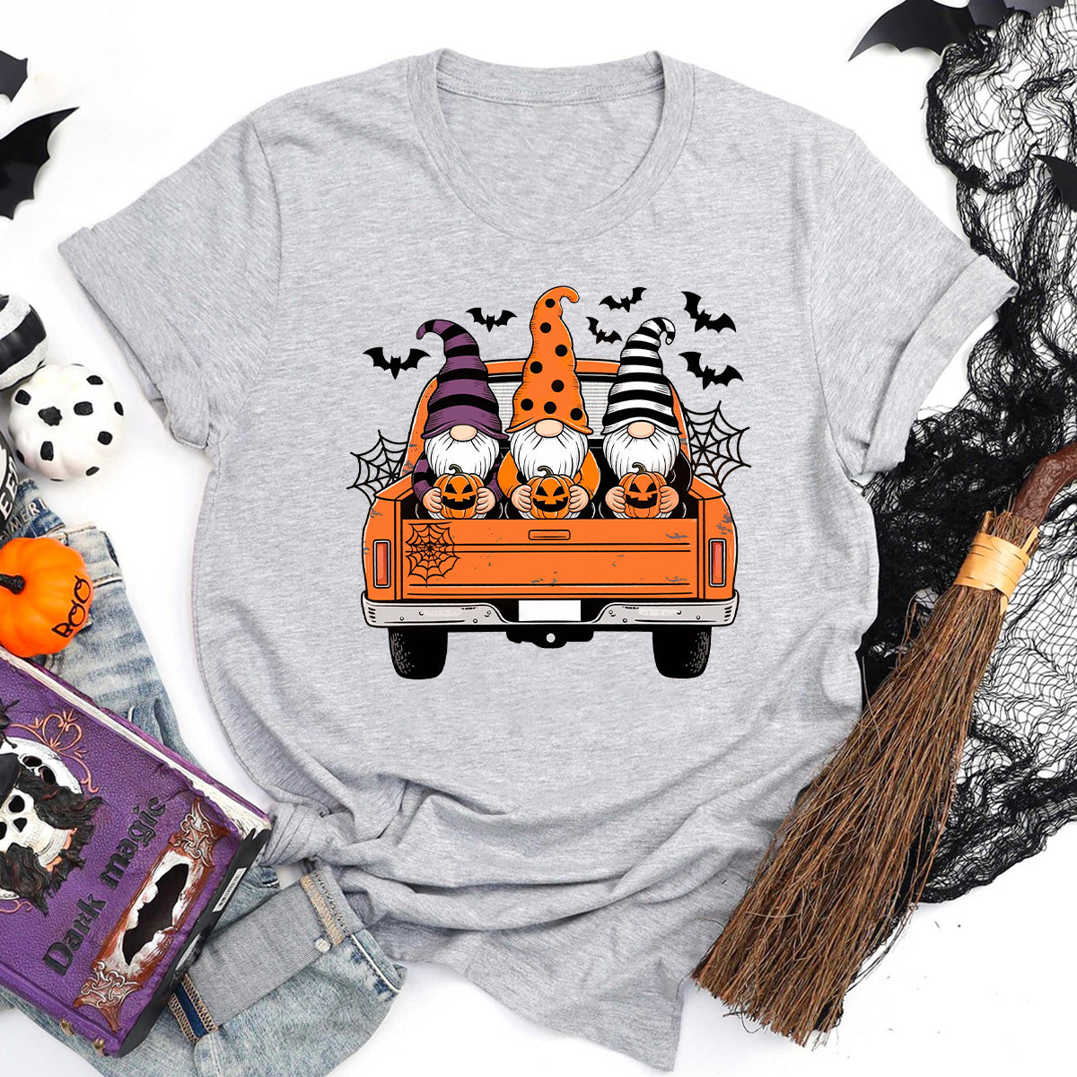 Halloween Vintage Truck Gnome T-Shirt