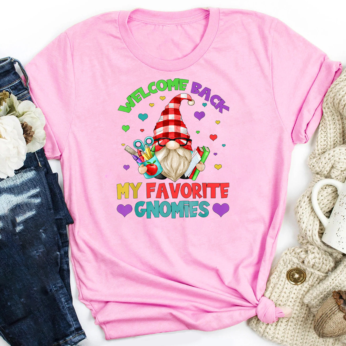 Teacher Gnome Welcome Back To School T-Shirt