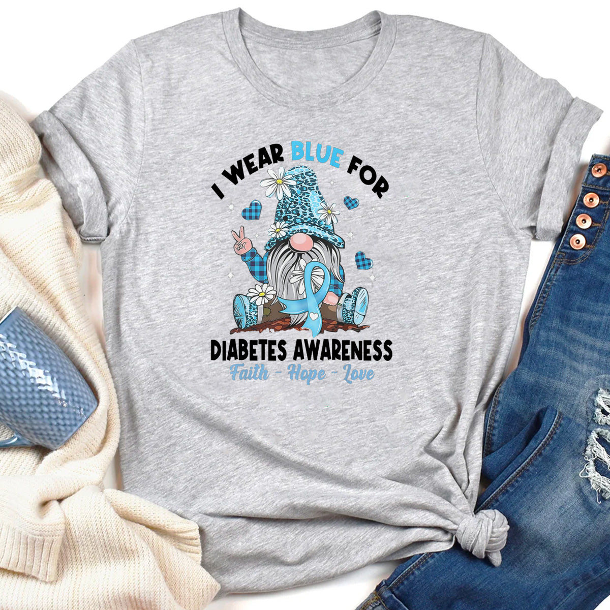 I Wear Blue for Diabetes Awareness T-Shirt