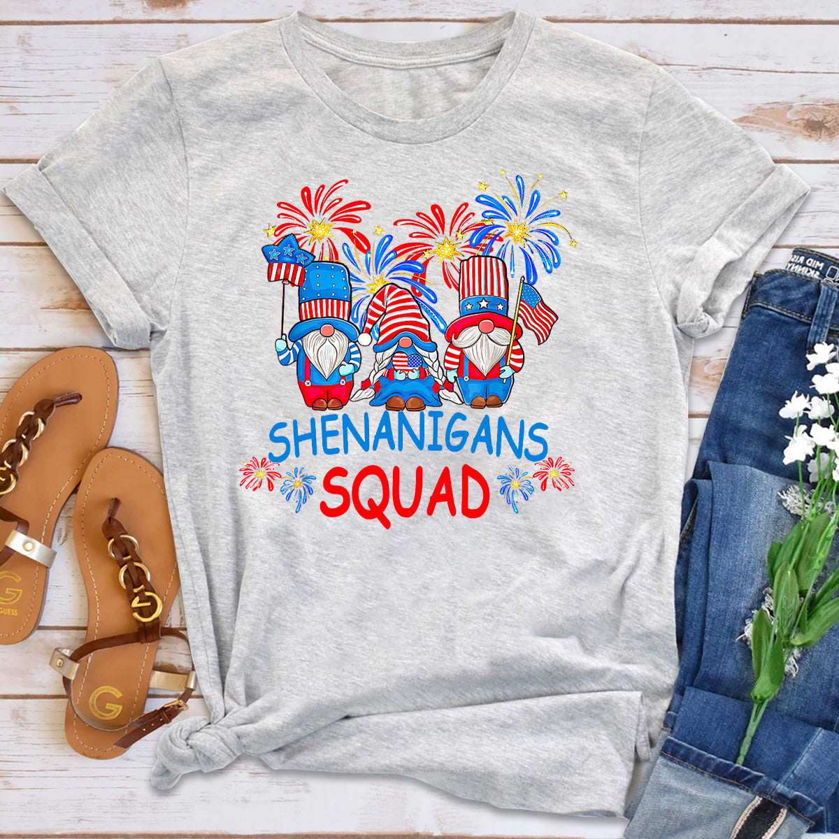 Shenanigans Squad 4Th Of July Gnomes T-Shirt