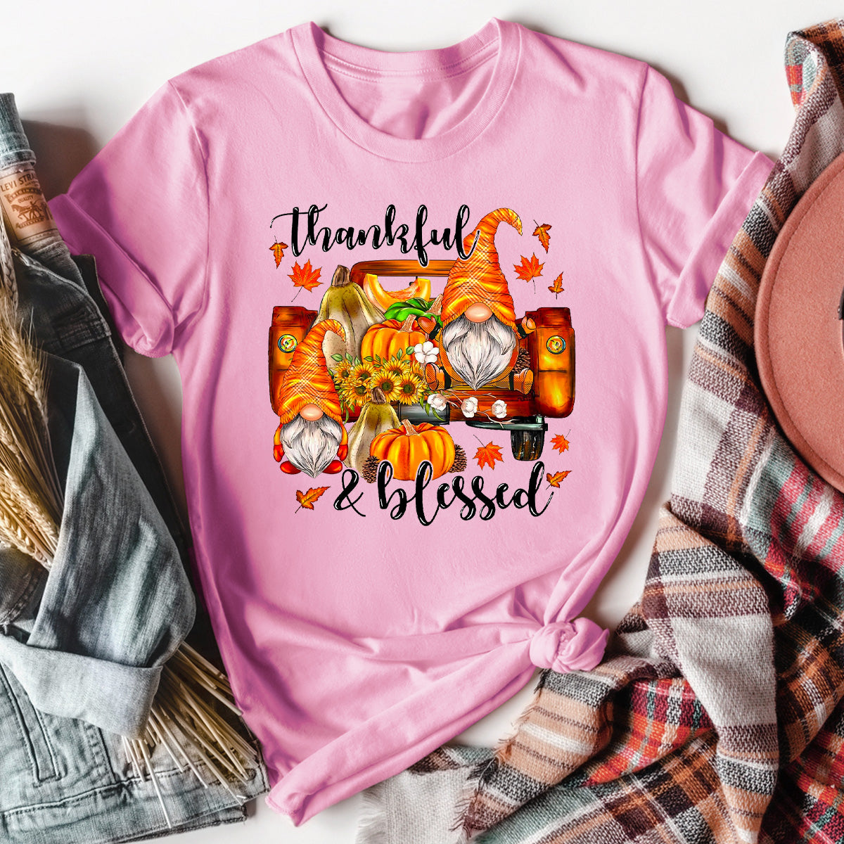 Thankful & Blessed Fall Gnomes T-Shirt