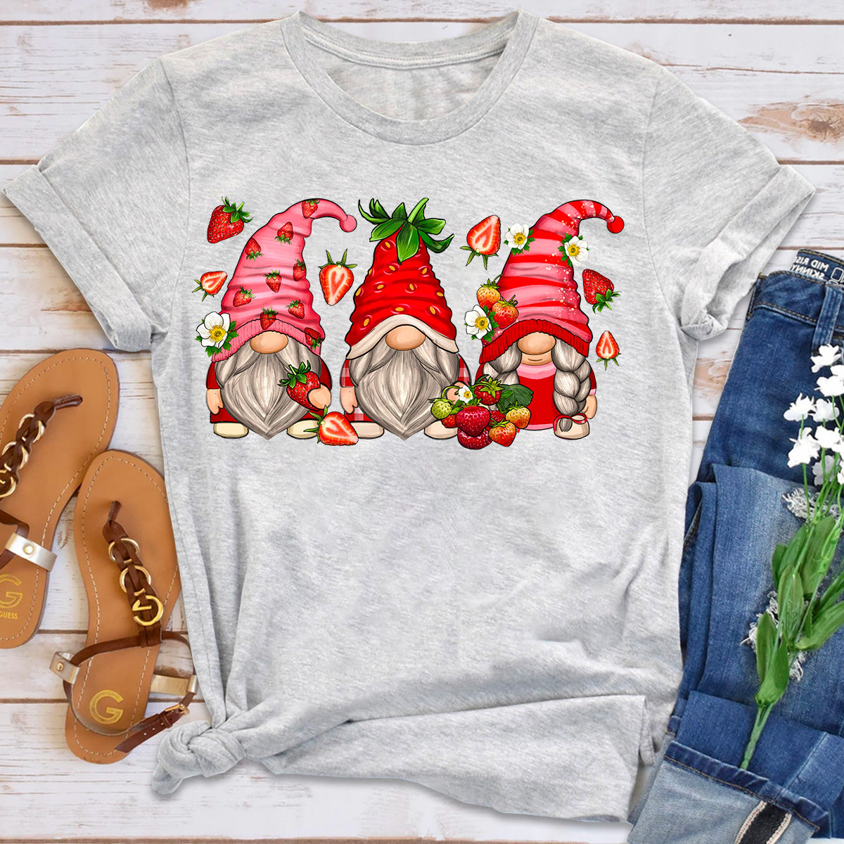 Hello Summer Strawberry Gnome T-Shirt