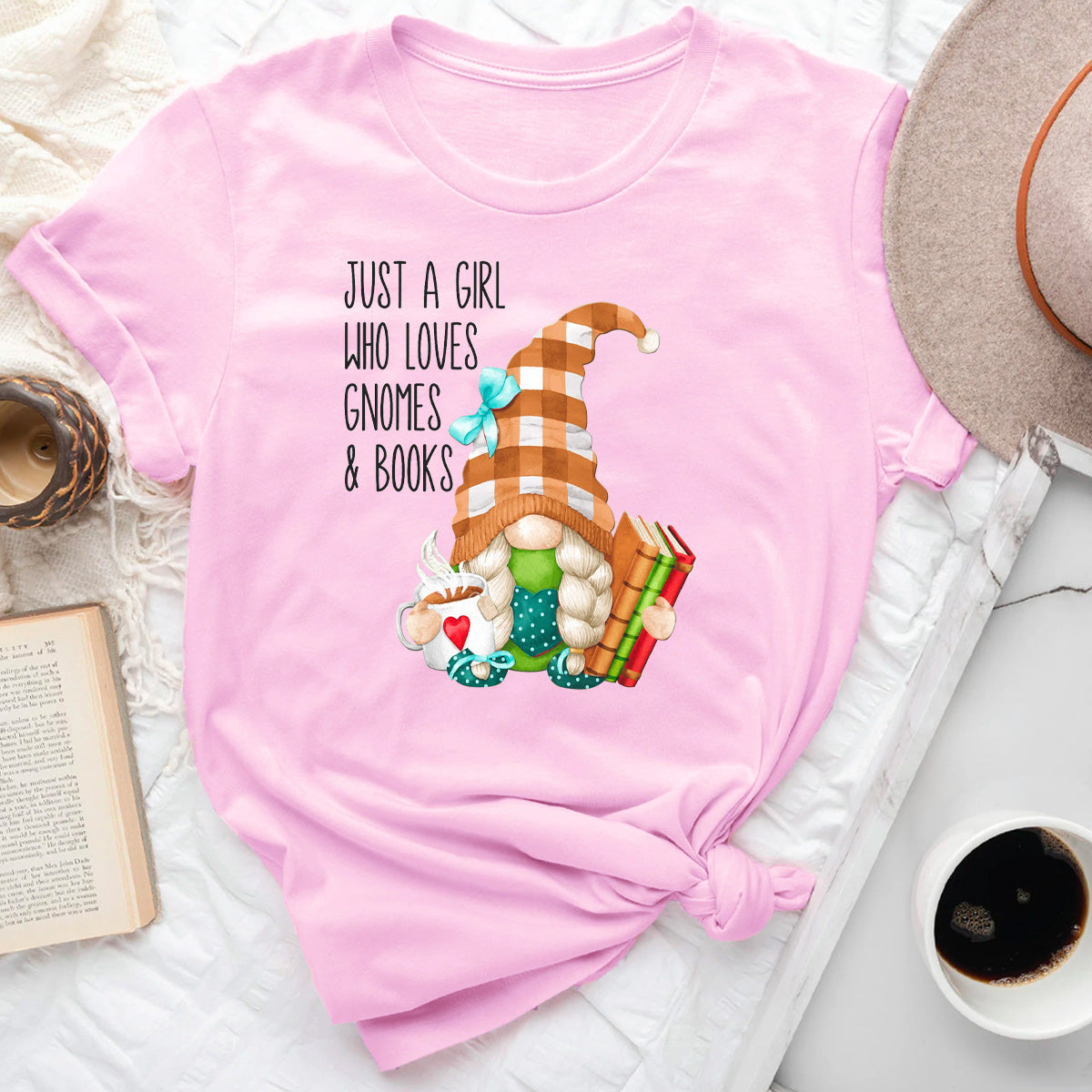 Book Lover Gnome T-Shirt