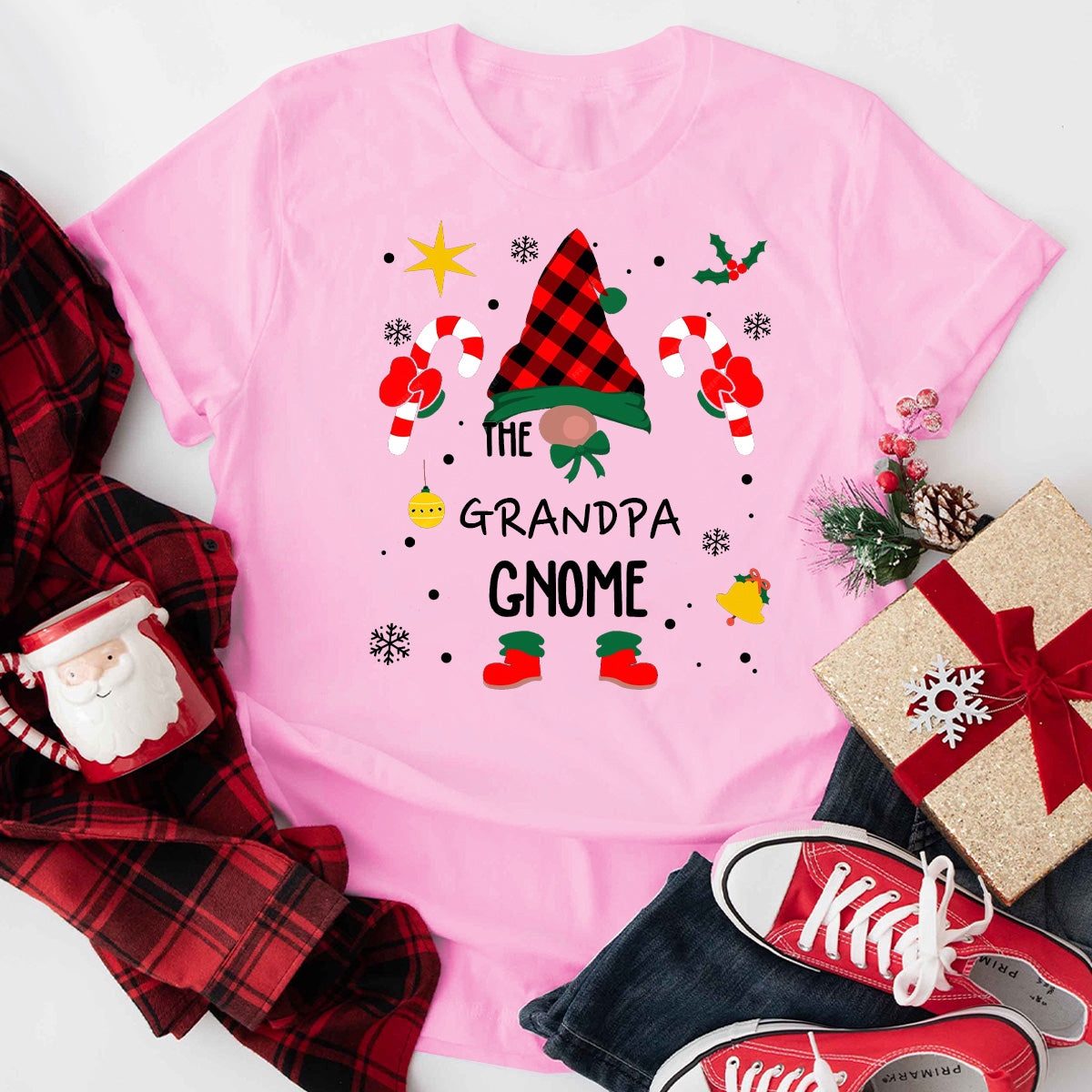 The Grandpa Gnome Matching Family Christmas T-Shirt