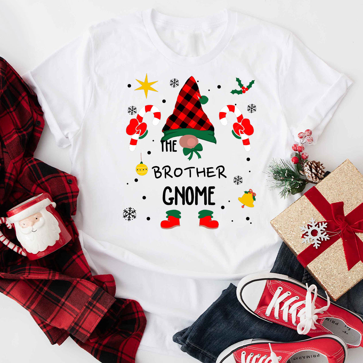 The Brother Gnome Matching Family Christmas T-Shirt