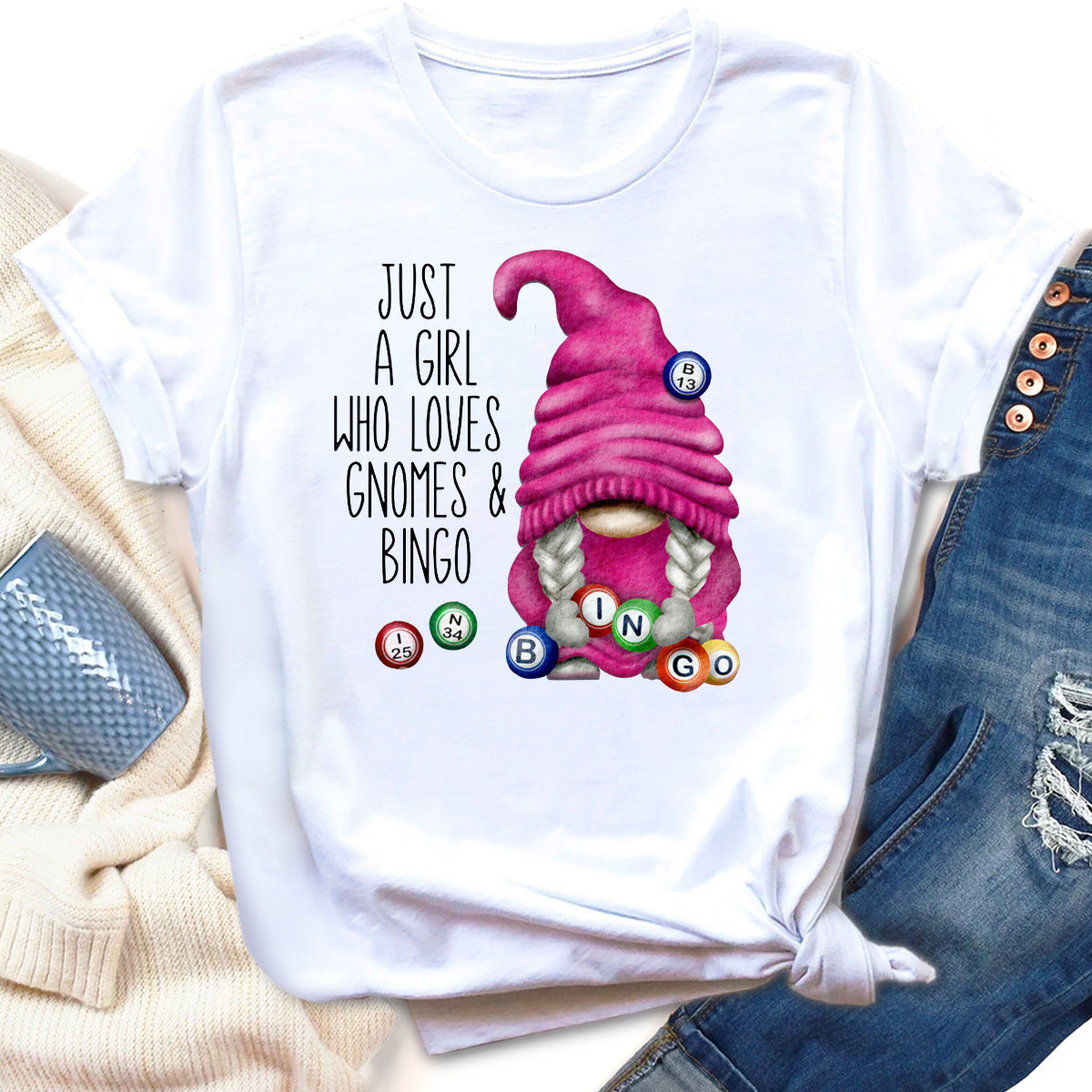 Just a Girl Who Loves Gnomes and Bingo T-Shirt