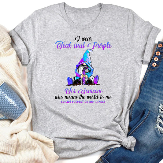 I Wear Teal Purple For Someone Who Means The World T-Shirt