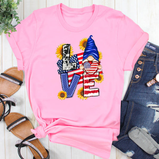 Patriotic Love American Flag T-Shirt