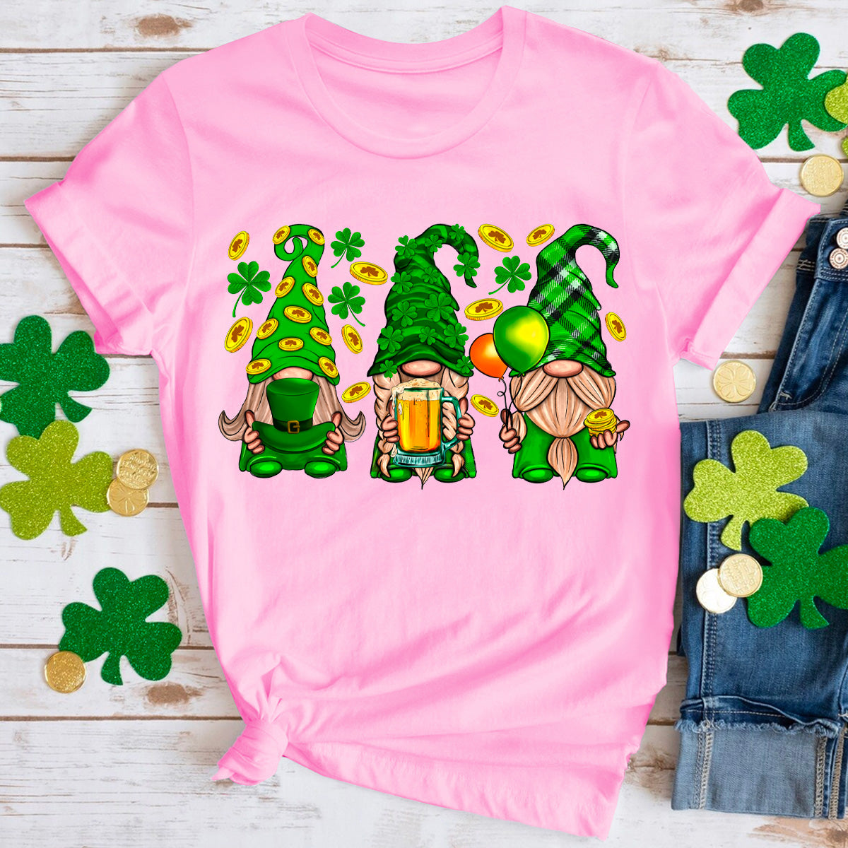 St. Patrick's Gnomes With Beer T-Shirt