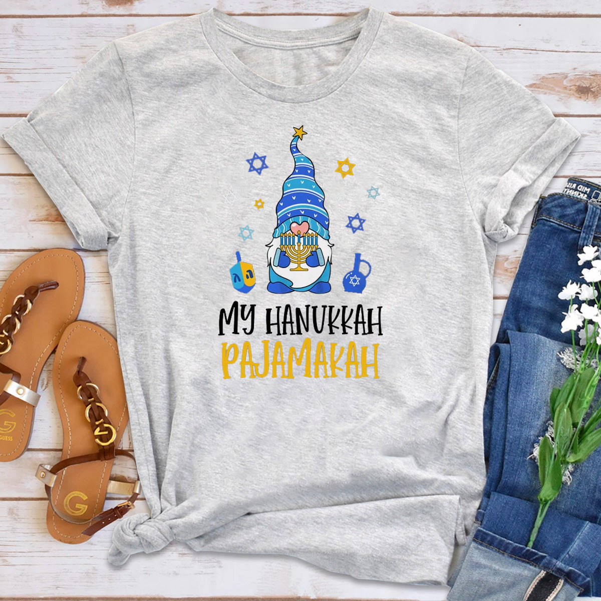 Gnome My Hanukkah Pajamakah Funny Chanukah Family T-Shirt