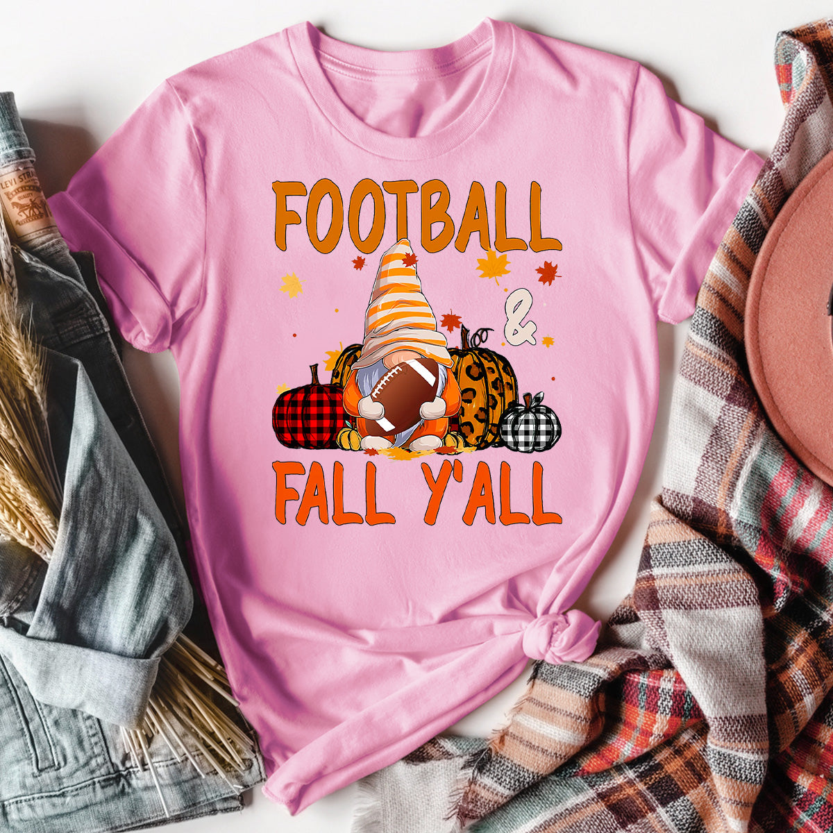 Football And Fall Yall Gnome T-Shirt