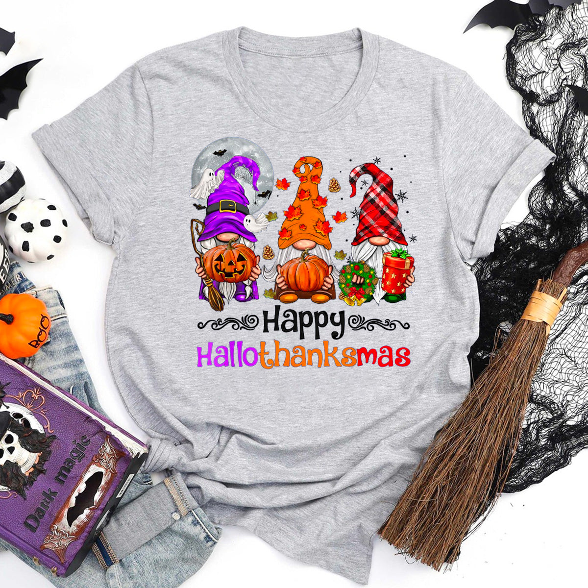 Happy HalloThanksMas Gnomes T-Shirt