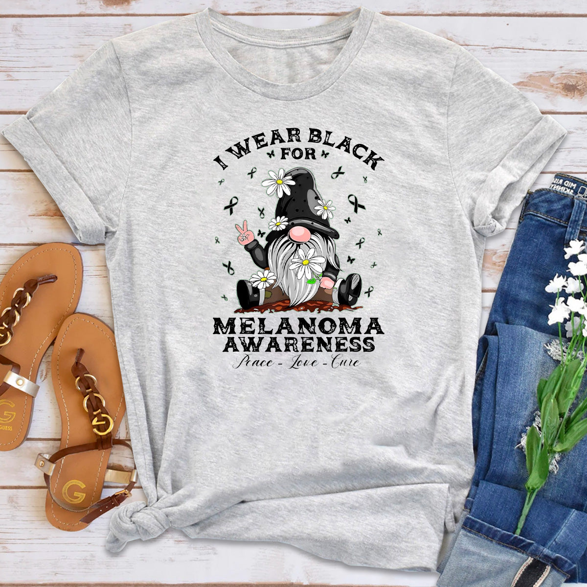 I Wear Black For Melanoma Awareness T-Shirt