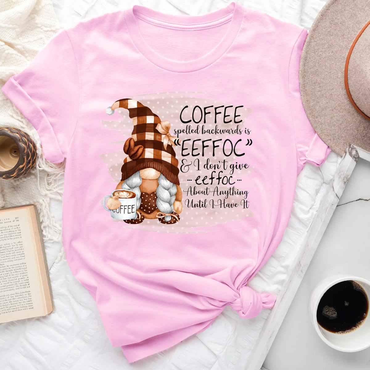 Coffee Spelled Backwards Gnome T-Shirt