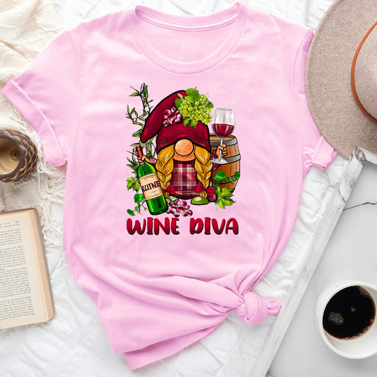 Wine Diva Gnome T-Shirt