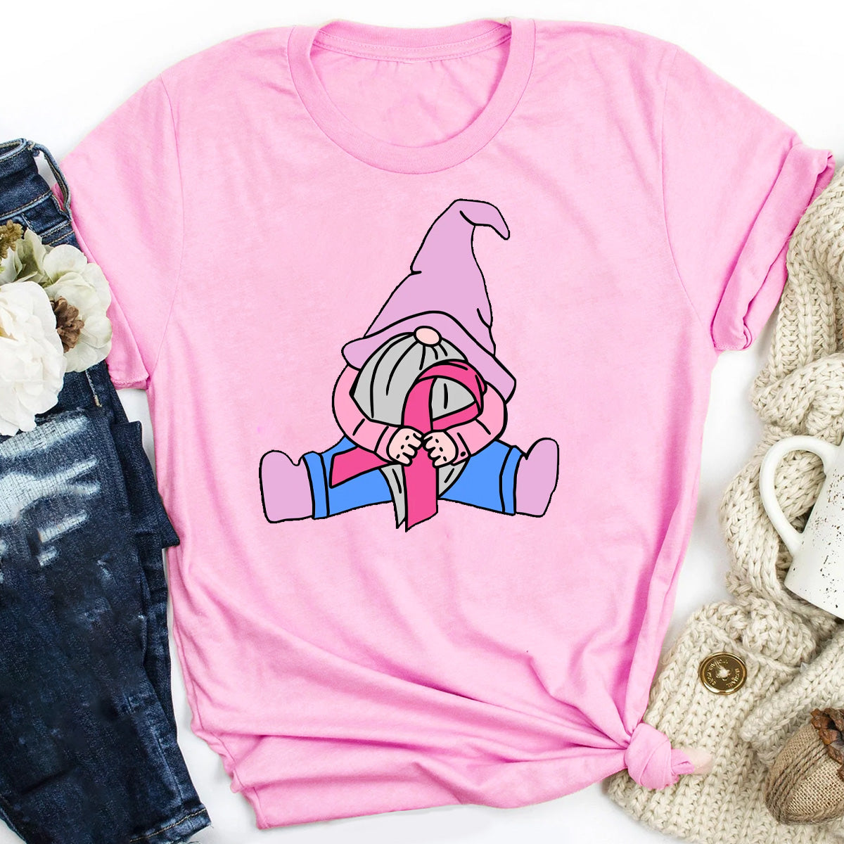 Breast Cancer Gnome T-Shirt