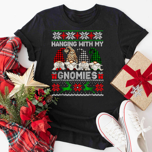 Hanging With My Gnomies Christmas Cute Gnomes T-Shirt