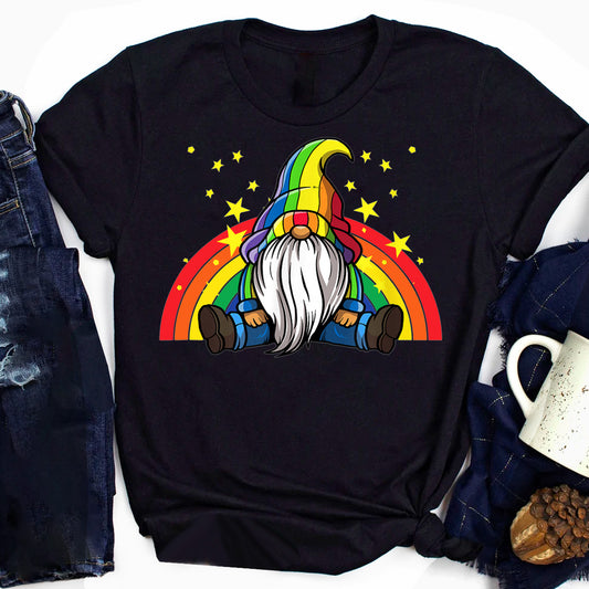 Gender Equality Rainbow Flag Gay Lesbian Pride LGBT Gnome T-Shirt