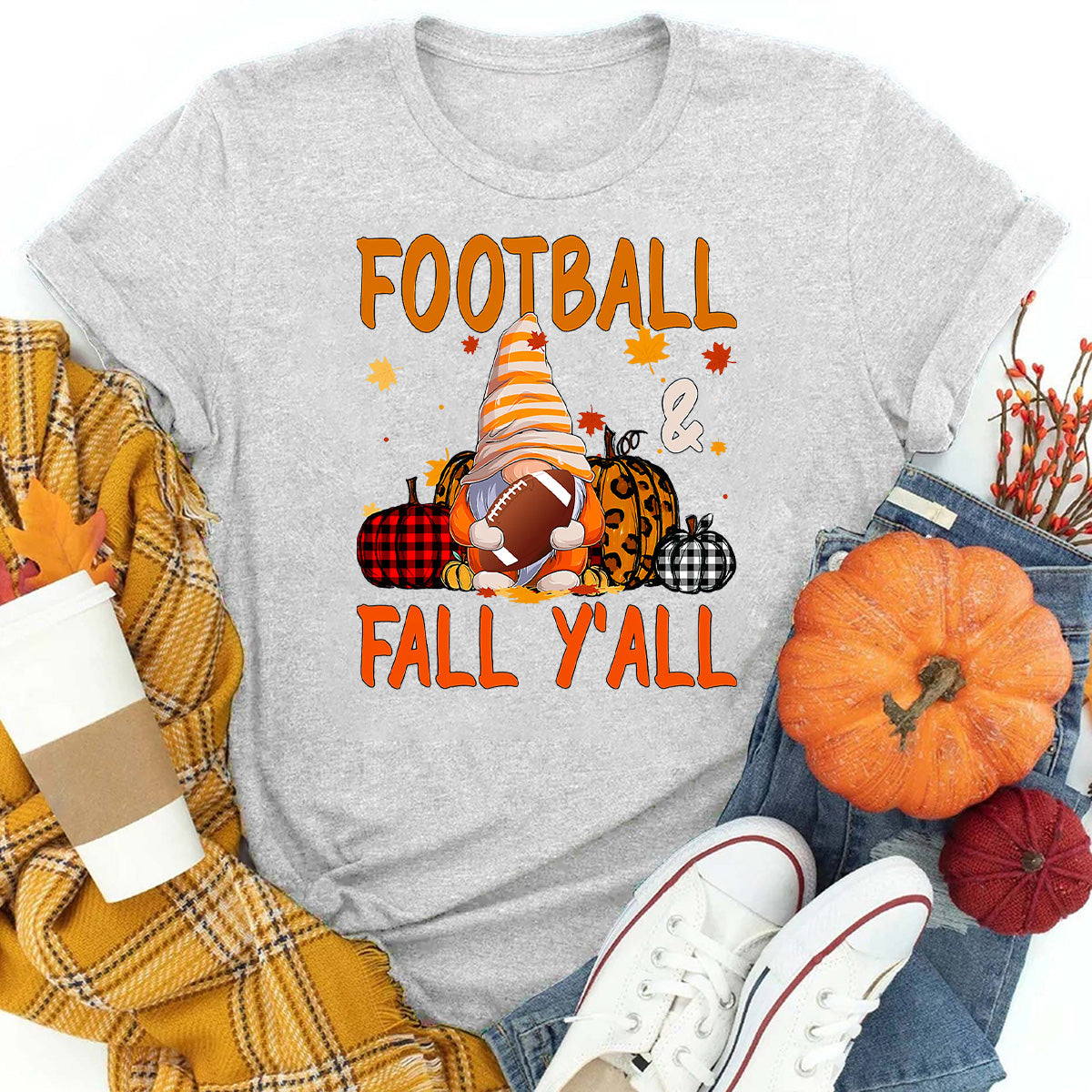 Football And Fall Yall Gnome T-Shirt