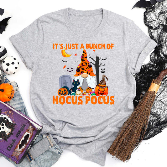 Bunch of Hocus Pocus Pumpkin Gnome Bats Scary Cat T-Shirt