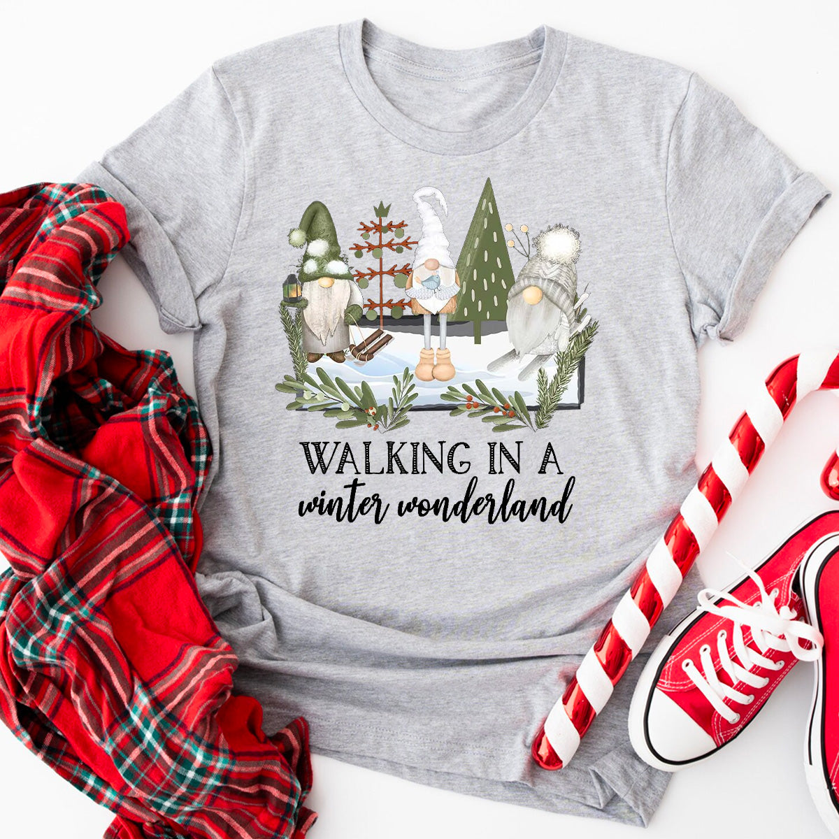 Walking in a Winter Wonderland Forest Gnomes T-Shirt