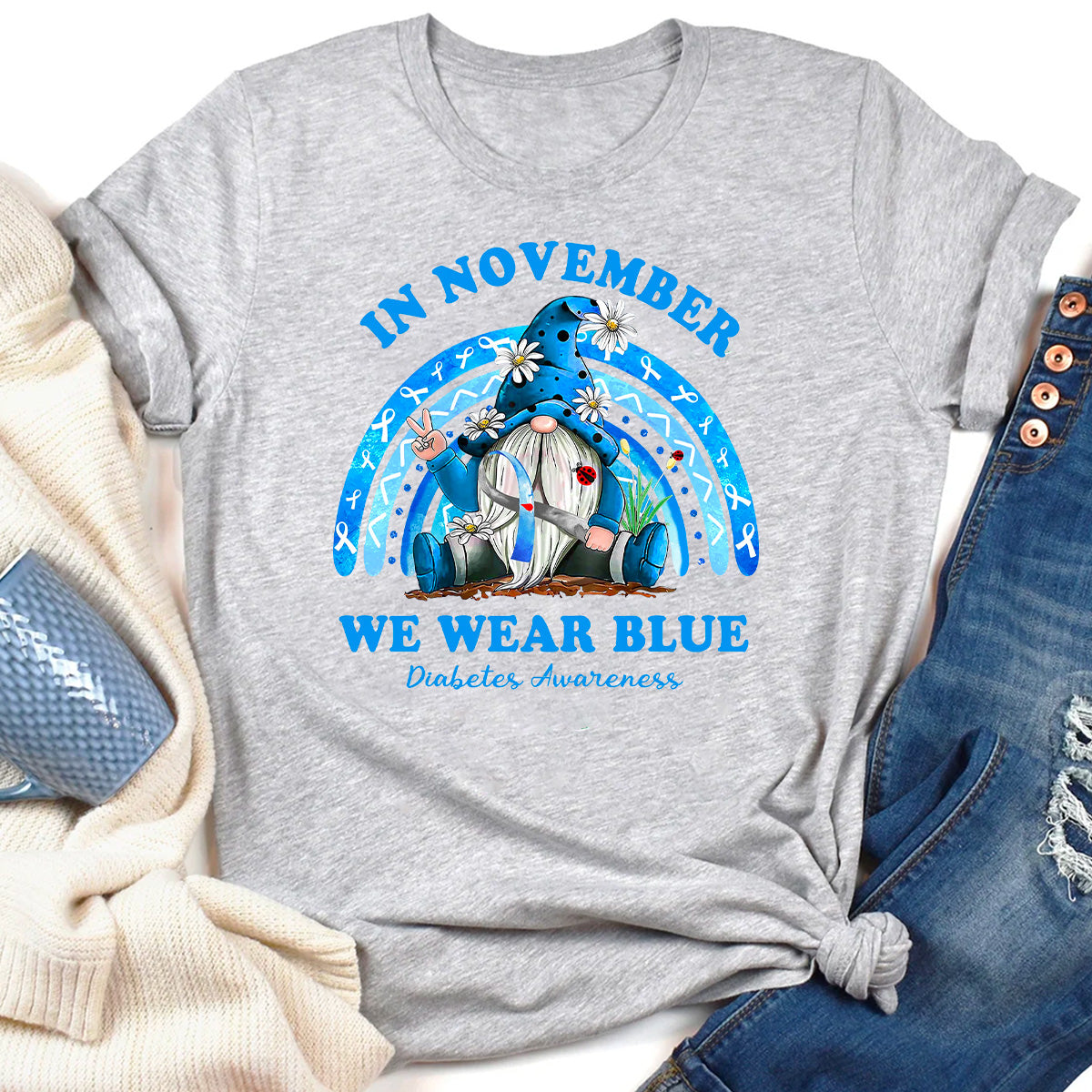 In November We Wear Blue Diabetes Awareness T-Shirt