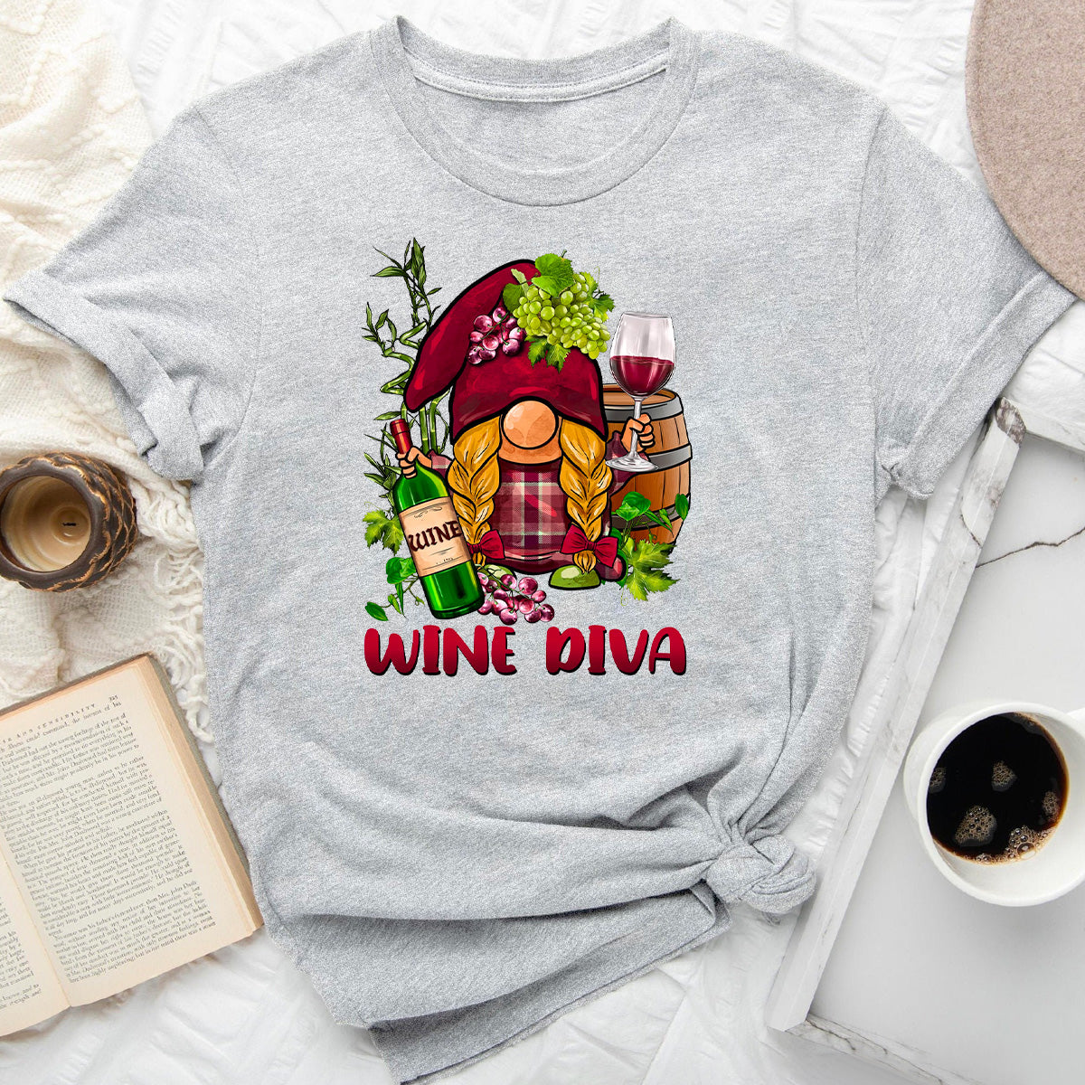 Wine Diva Gnome T-Shirt