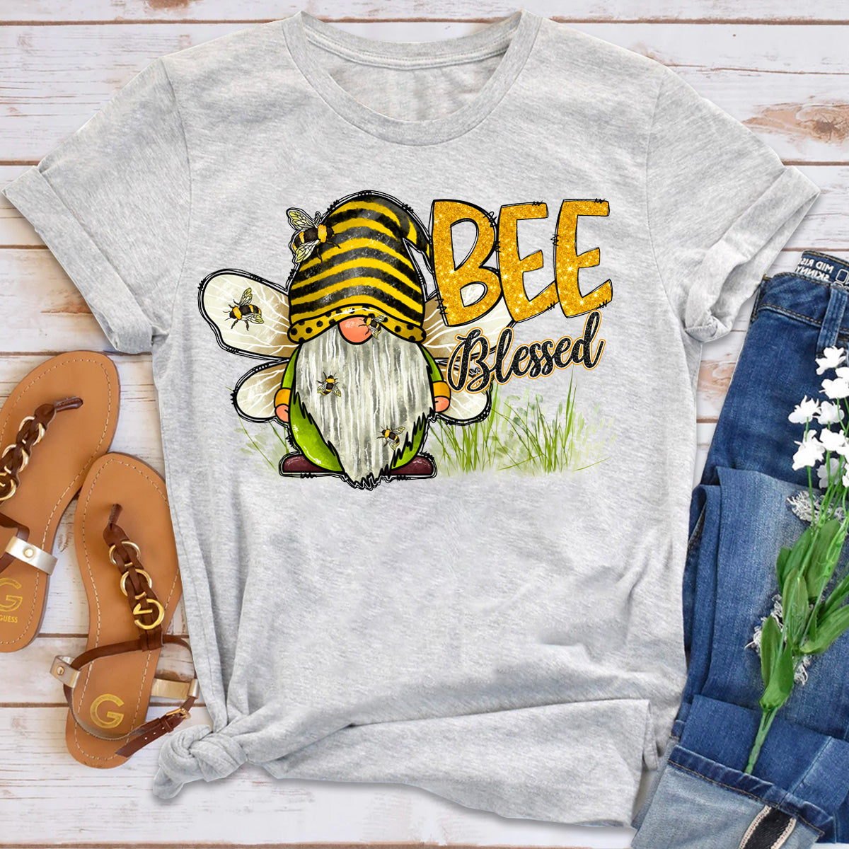 Bee Blessed Gnome T-Shirt