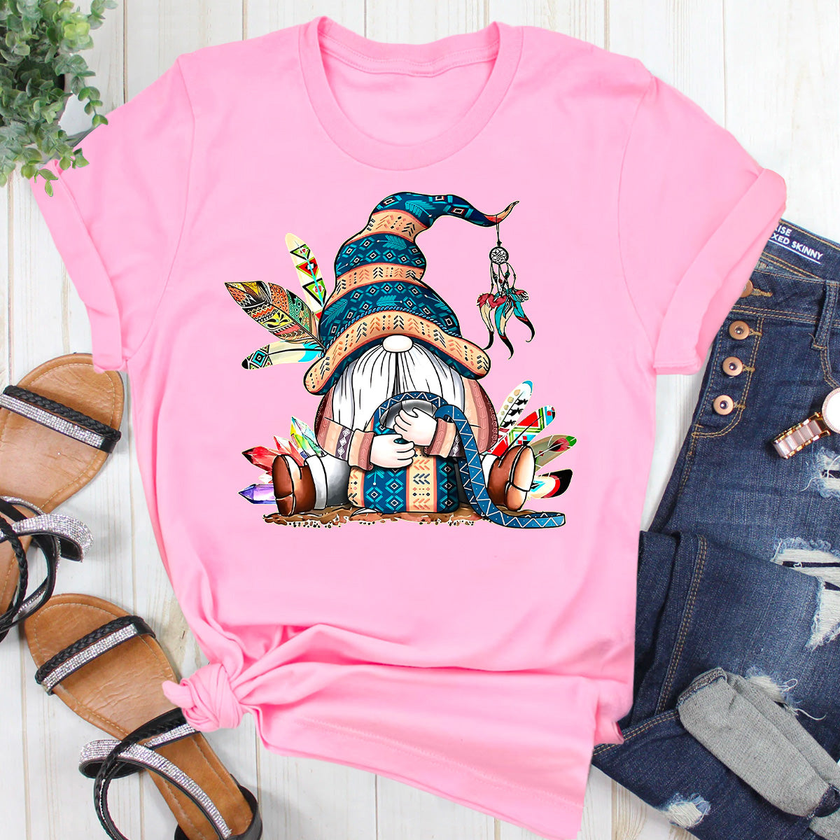 Cute Indian Native American Gnome T-Shirt