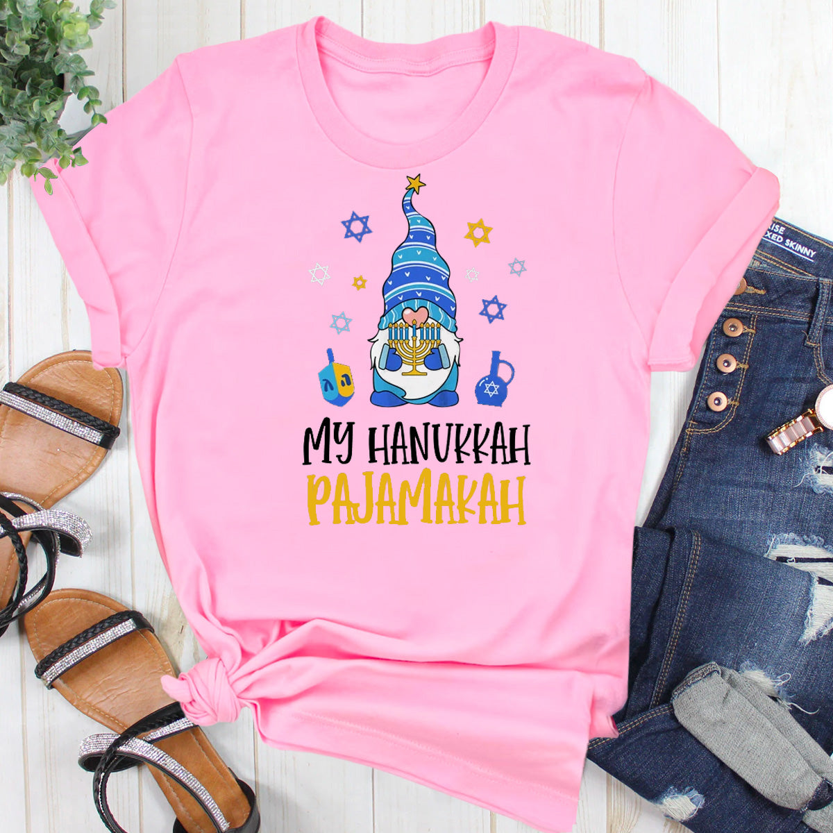 Gnome My Hanukkah Pajamakah Funny Chanukah Family T-Shirt