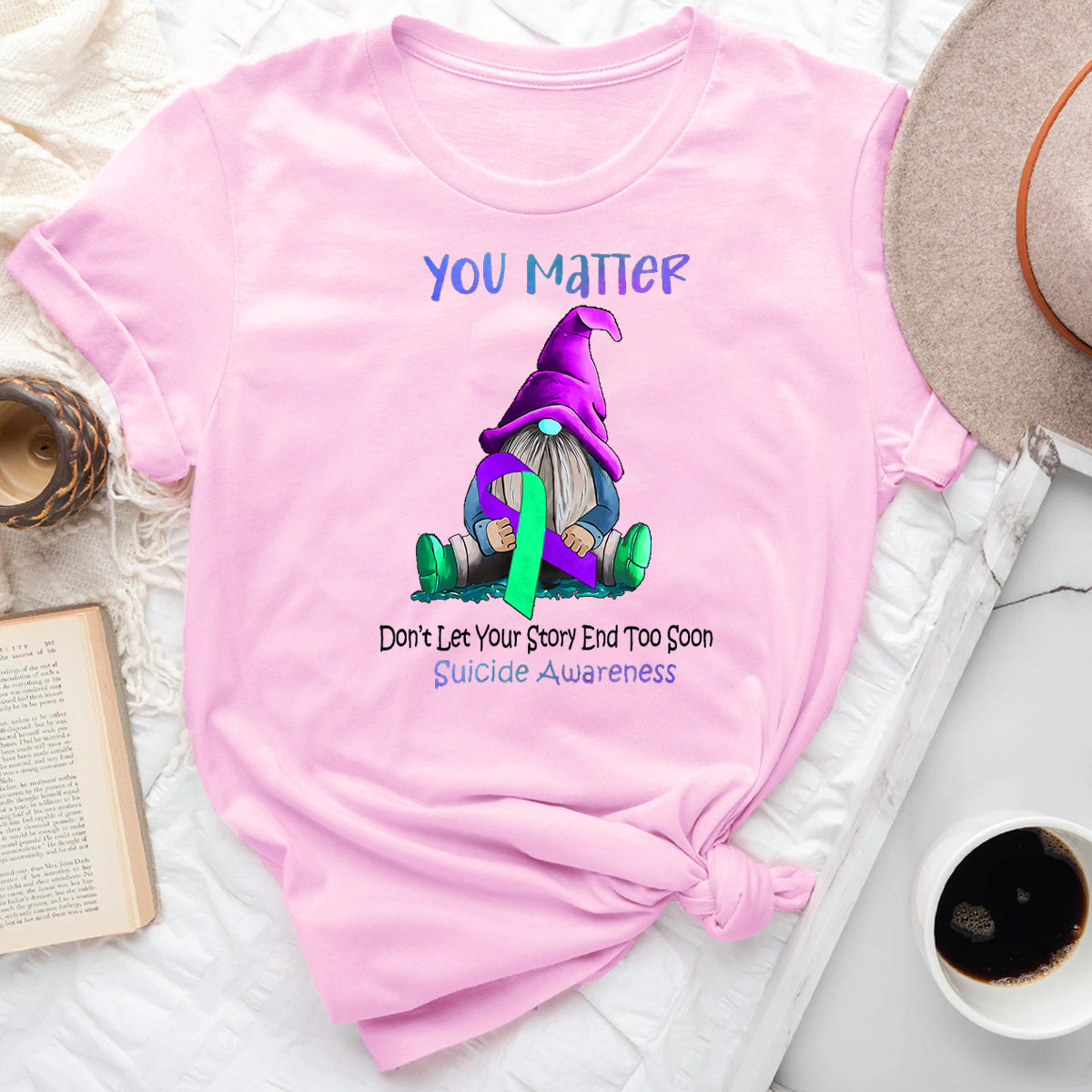 You Matter Gnome Heart Suicide Prevention Awareness T-Shirt