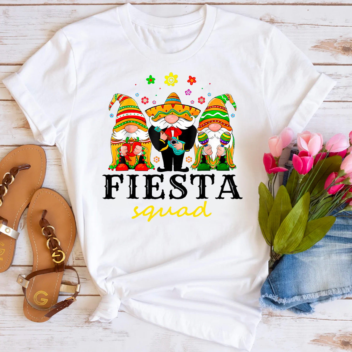 Mexican Cinco De Mayo Gnomes Fiesta Squad T-Shirt