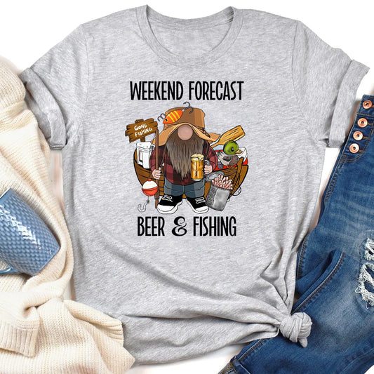 Weekend Forecast Beer and Fishing T-Shirt